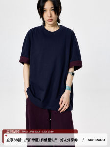 เสื้อยืดคอกลมแขนสั้นทรงหลวมสำหรับผู้หญิง Pure Color Summer Casual Wear Sameuoo Culture Loose Fit Short Sleeve round Neck T-Shirt