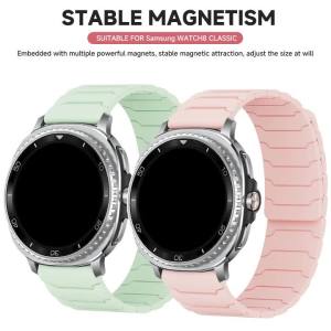 Magnetic Silicone Band for Samsung Galaxy Watch Ultra 2025 47mm Bracelet for Galaxy 8 40mm 44mm/8 Classic 46mm Sports Strap