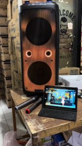 Speaker Advance KK-1018 Gratis 2 Microphone Wireless Speaker 10" Inch Speaker Portable Extra Bass