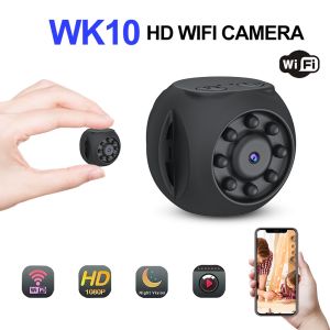 🎁 【Readystock】 + FREE Shipping 🎁 Smart Home WK10 Mini Camera Supports Motion Detection and WiFi Phone Connectivity Compatible with 1080P HD Infrared Night Vision