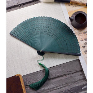 Full Bamboo Folding Fan Vintage Dragonfly Design Portable Mini Fan Retro Chinese Style Womens Handheld Artisanal Fan