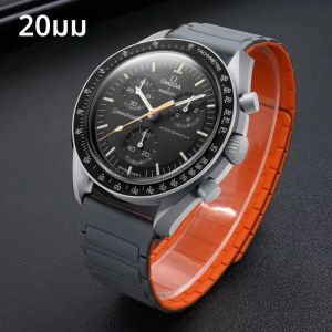 ซิลิโคนแม่เหล็กสําหรับ Omega X Swatch Joint MoonSwatch สายรัดข้อมือสร้อยข้อมือ Correa สําหรับ MoonSwatch 20 มม.กีฬา Band