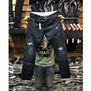 Celana Pria Lecaso Denim - Celana Jeans Pria Slim Straight Reguler - Celana Panjang Pria Dewasa - Celana Lecaso Denim Kualitas Import - Celana Panjang Distro Ripped Sobek - Celana Lecaso Denim Pria Terbaru  - Celana  Pria Distro Washing Garment