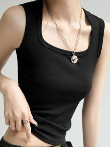 Womens Solid U-Neck Ribbed Tank Top Sleeveless Thermal Basic Elastic Camisole Summer Thermalwear for Women