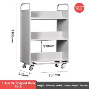 Quiet Thick Steel Office Library Cart