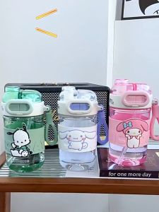 พลาสติกใส กระติกน้ำ เก็บความเย็น ถ้วยดื่มคู่ พาสำหรับเด็กของขวัญ 580ml