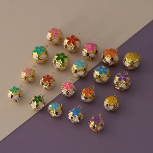 (Combo 5 Chuông + khoen) Chuông lục lạc có hoạ tiết bông hoa & phụ kiện handmade siêu dễ thương (mẫu mới) - Love Pets Shop