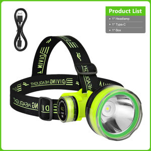XHP390 Professional Diving Headlamp USB Rechargeable Lamp IPX8 Waterproof Headlamp Underwater 1000M Diving Head Torch Gifts18650