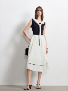 Vero Moda | Summer New Style Shawl Design Color-block Sleeveless A-line Maxi Dress