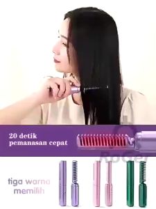 New Sisir Catokan Pelurus Curly Rambut 2in1 Sisir Pelurus Straight Comb Hair Stlylist