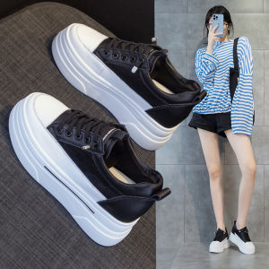 Lightweight Travel Womens Shoes Thick Bottom Platform Heightening Leg Lengthening White Sneakers Comfortable Footwear