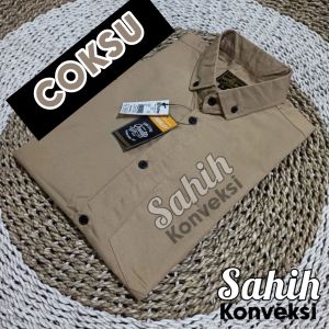 Kemeja Polos pria warna Coksu lengan pendek jumbo bigsize M-3XL baju kemeja Hem