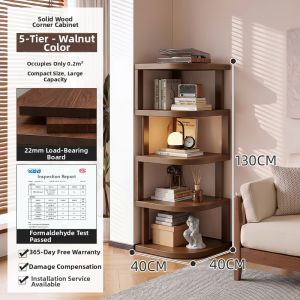 ZHUSHANXIA | Ultra-Narrow Solid Wood Corner Cabinet 20cm