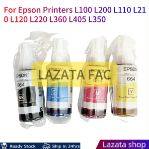 Epson Original 664 Ink Sealed Color and Black Bundle (Cyan Magenta Yellow and Black) Complete Set of Ink Refill Bottles for Epson Printers L100 L200 L110 L210 L120 L220 L360 L405 L350