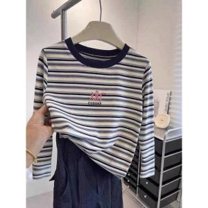 Color Blocked Crew Neck Long Sleeve T-Shirt for Women