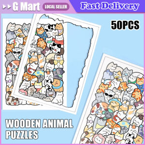Difficulty Brain Burning Wood Special-shaped Animal Puzzle Puppy Cat Puzzle Building Block Childrens Creative Toy Gift
