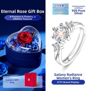 East Beauty | 999 Pure Silver Womens Engagement Wedding Ring