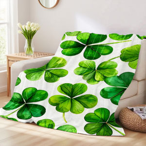 Beast Kingdom | Watercolor Clovers Winter And Summer Dual-Use Comfortable Flannel Blanket Soft And Sticky Sofa Cover Blanket Exquisite Gift