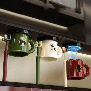 Wall-Mounted Toothbrush Cup Storage Rack Creative Magnetic Wash Set Storage Rack Punch-Free Mouthwash Cup Saves Space