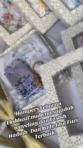 Paket Hampers Mukena Bordir Pinggul & Sajadah Travelling Tasbih + Box Oleh-oleh/Alesya Collection