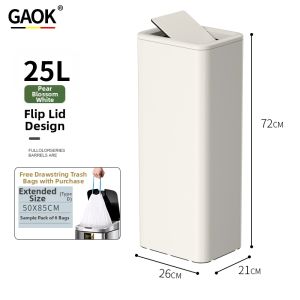 GAOK | Kitchen Large High Capacity Narrow Trash Can