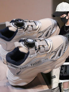 Boys Breathable Mesh Sports Shoes Lightweight Casual Slip-On Toddler Dad Sneakers Spring Autumn New Style Rotation Buckle