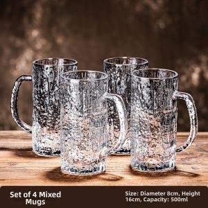 ZHUXI | High Capacity Handle Beer Glasses Luxury Set