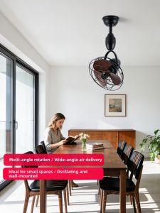 HUANGJIANG | Swivel Small Ceiling Fan Light