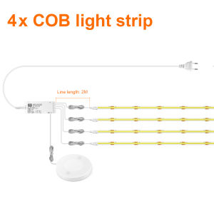 Guillermo | 1-6pcs COB LED Strip Light Under Cabinet Collection Display Touch Dimmer Bookcase Wardrobe Motion Sensor Penet Wood Closet Lamp