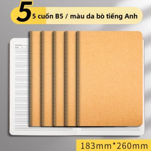 Sổ Ghi Chú Giấy Kraft Đen Đơn Giản B5