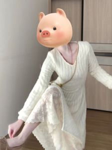 CHANGTONG | Đầm Knit Tay Dài Cổ V Phong Cách Pháp Elegance