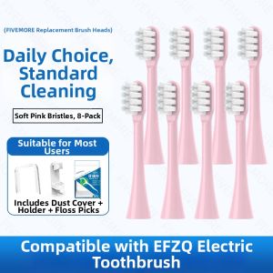 Electric Toothbrush Heads Compatible with EFZQ Fivemore Deep Cleaning Childrens Replacement Brushes Adult Hardness Grade