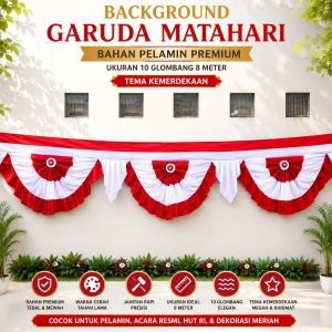 BEKRON GEDUNG PANGGUNG MATAHARI UKURAN 10 GLOMBANG 8 METER BAHAN KAIN PELAMIN PREMIUM