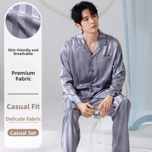 miiow | Red Long Sleeve Ice Silk Sleepwear Couple Home Clothes MiiOW Cat Person Breathable Comfortable Men Women Casual Spring Summer