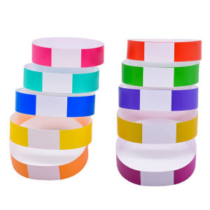 100 Disposable Bracelet Wristband Party Paper Bracelet Synthetic Paper Plastic Pattern Paper Card Party Bracelet