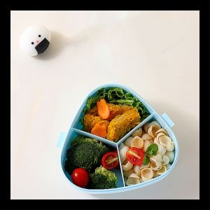 LD-C990 Lunch Box Anak 3 Sekat Motif Dino 800ML dengan Sendok Garpu BPA FREE / Kotak Makan Karakter