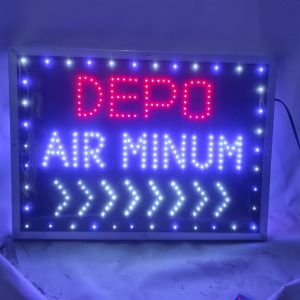 tulisan led outdoor DEPO AIR MINUM kedip2 full variasi 55x45