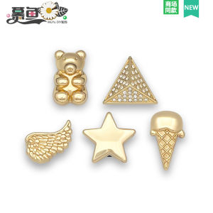 Phụ Kiện Giày Crcos DIY Kim Loại Giày Đế Bằng Trang Trí Quà Tặng Vui Nhộn Vàng Mùa Hè Giữa Chuỗi Giày Hoa Trang Trí Nút