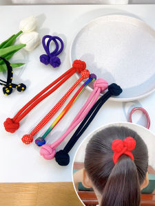Childrens Hair Accessories Girls Hair Ties Elastic Bands Knots Non-Damaging Hair Red Head Ties Original Design Fashionable Jewelry