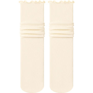Tất AIMO cho nữ vải cotton nylon mỏng cao đến bắp chân dùng để đi giày da