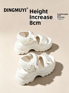 DINGMUYI | 8CM Thick Heel Elevation Womens Sneaker Sandals