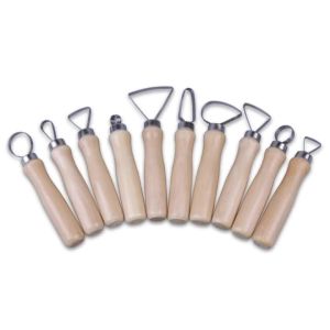 Bộ Dụng Cụ Sửa Chữa Đất Sét Gốm 10 Món Với Dao Đầu Lớn Dụng Cụ Cạo Đất Sét Polymer Dụng Cụ Gỗ Dùng Cho Đồ Gốm & Gốm Sứ