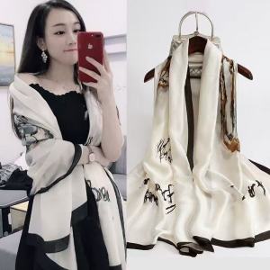 Khăn Lụa Chống Nắng Thời Trang Hàn Quốc Cho Nữ Khăn Quàng Cổ Lụa Thật Đa Năng Mùa Hè Khăn Choàng Lụa Cho Nữ