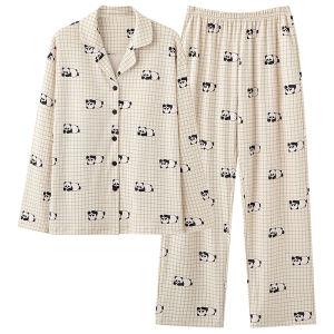 miiow | Pure Cotton Sleepwear Long Sleeve Home Clothes Set For Women Cat Person Official Outerwear Style Spring Autumn Summer New Arrival