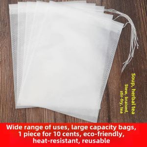 100 Pieces Tea Bags Filter Non-Woven Fabric for Brewing Tea Soup Herbal Medicine Cooking Chinese Traditional Medicine Bags