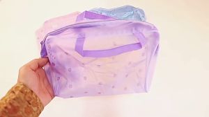 Floral Transparent Wash Bag Creative Home Outing Compressed Shower Bag Waterproof PVC Cosmetic Storage Bag for Women