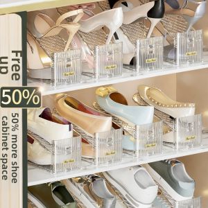 Space-saving Folding Transparent Shoe Organizer Box