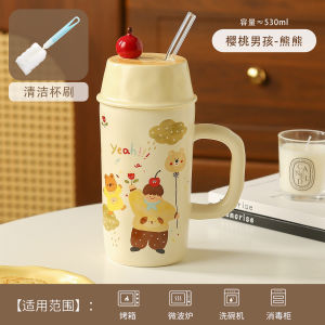 Cốc Cà Phê Bằng Gốm Sứ Có Nắp Cốc Hút Straws Cho Gia Đình Sử Dụng Tại Văn Phòng Cốc Đựng Nước Cho Nữ Cốc Đựng Cà Phê