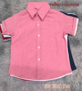 เสื้อเชิ้ต เด็กผู้ชาย เสื้อเชิ้ตเด็กแขนสั้น ใส่ได้ทั้ง หญิงและชาย ขนาด M L XL XXL  อายุ 3-9 ขวบโดยประมาณ