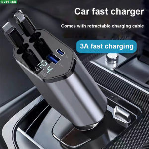4 trong 1 có thể thu vào sạc điện dùng trên xe hơi USB C thiết bị sạc nhanh sạc USB Bộ chia cáp ổ cắm điện 180 ° xoay xe hơi phổ thông phụ kiện